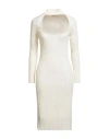 Suoli Woman Midi Dress Ivory Size 6 Viscose, Polyester, Polyamide In White