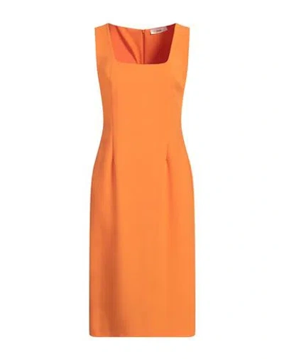 Suoli Woman Midi Dress Mandarin Size 8 Polyester, Viscose, Elastane