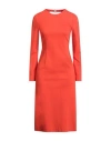 Suoli Woman Midi Dress Orange Size 4 Viscose, Polyamide, Elastane In Orange