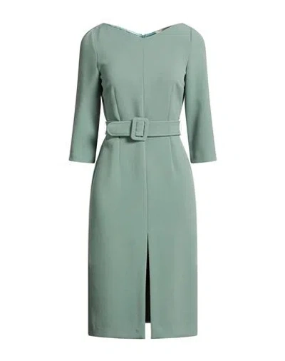 Suoli Woman Midi Dress Sage Green Size 4 Polyester, Viscose, Elastane