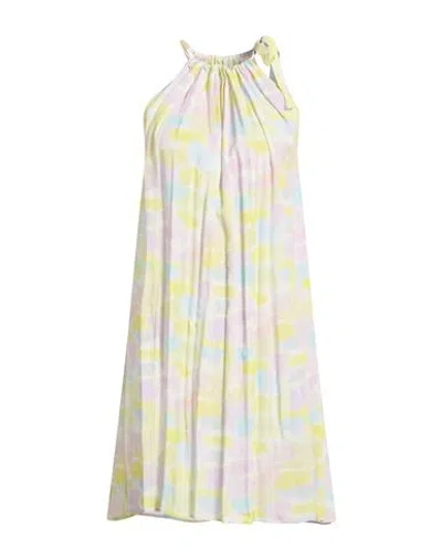 Suoli Woman Midi Dress Yellow Size 4 Viscose In Multi