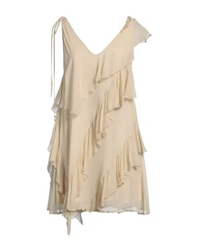 Suoli Woman Mini Dress Beige Size 6 Viscose