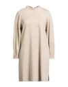 Suoli Woman Mini Dress Beige Size 8 Viscose, Polyamide, Elastane In Sand