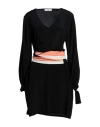 Suoli Woman Mini Dress Black Size 10 Acetate, Silk In Black
