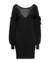 Suoli Woman Mini Dress Black Size 4 Wool, Viscose, Polyamide, Cashmere In Black