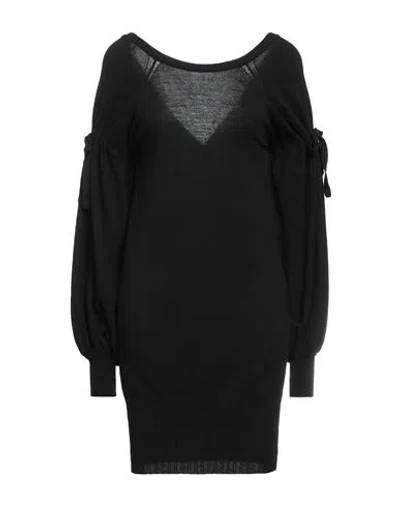 Suoli Woman Mini Dress Black Size 4 Wool, Viscose, Polyamide, Cashmere