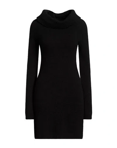 Suoli Woman Mini Dress Black Size 6 Acrylic, Polyamide, Synthetic Fibers, Wool, Mohair Wool