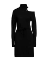Suoli Woman Mini Dress Black Size 6 Wool, Viscose, Polyamide, Cashmere In Black