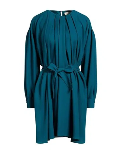 Suoli Woman Mini Dress Deep Teal Size 8 Polyester In Blue