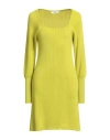 Suoli Woman Mini Dress Lime Green Size 4 Virgin Wool