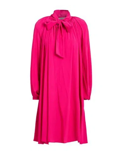 Suoli Woman Mini Dress Magenta Size 4 Acetate, Silk In Purple