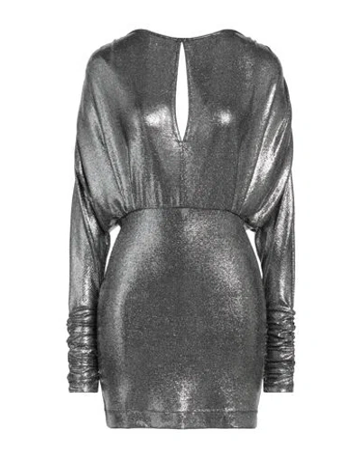 Suoli Woman Mini Dress Silver Size 8 Polyamide, Metallic Fiber, Elastane