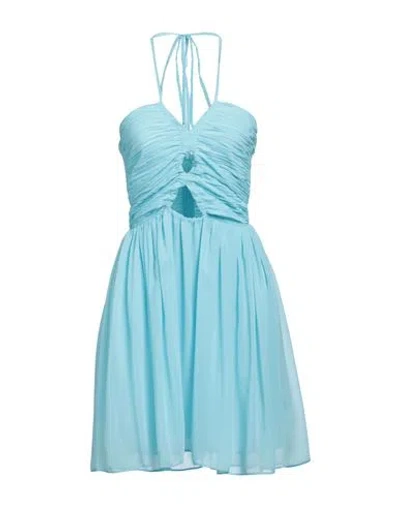 Suoli Woman Mini Dress Sky Blue Size 4 Polyester
