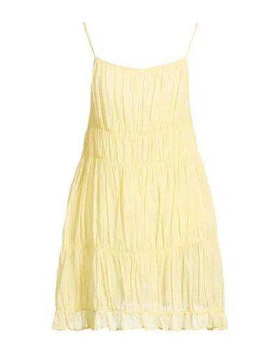Suoli Woman Mini Dress Yellow Size 8 Cotton