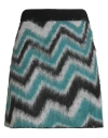 Suoli Woman Mini Skirt Deep Teal Size 8 Acrylic, Polyamide, Mohair Wool In Multi