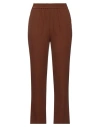 Suoli Woman Pants Brown Size 6 Polyester, Elastane