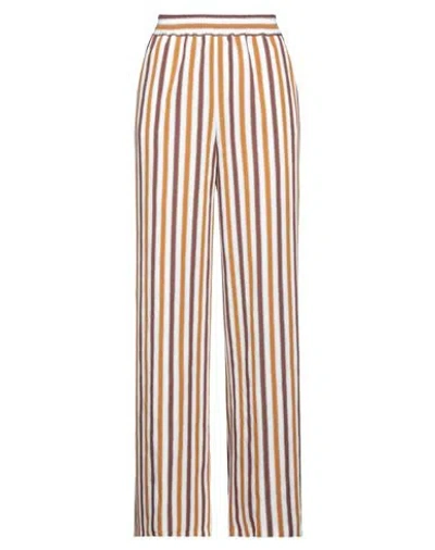 SUOLI SUOLI WOMAN PANTS BROWN SIZE 8 VISCOSE, POLYESTER