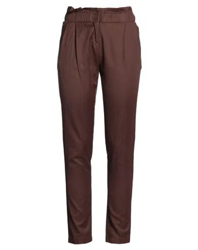 Suoli Woman Pants Chocolate Brown Size 4 Viscose, Cotton