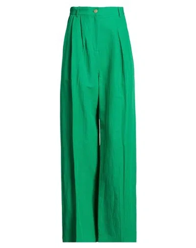 Suoli Woman Pants Green Size 10 Viscose, Polyester