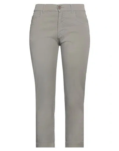 Suoli Woman Pants Grey Size 4 Cotton, Elastane In Gray