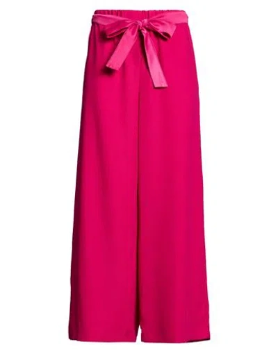 Suoli Woman Pants Magenta Size 4 Polyester, Viscose, Elastane In Purple