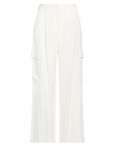 Suoli Woman Pants Off White Size 6 Viscose, Polyester, Cotton