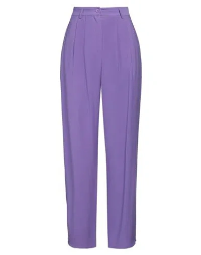 Suoli Woman Pants Purple Size 2 Viscose, Polyester