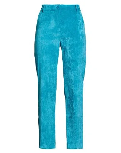 Suoli Woman Pants Turquoise Size 4 Polyester, Polyamide, Elastane In Blue