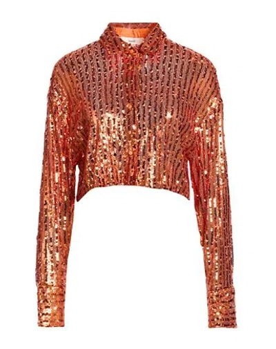 Suoli Woman Shirt Orange Size 4 Polyester, Elastane