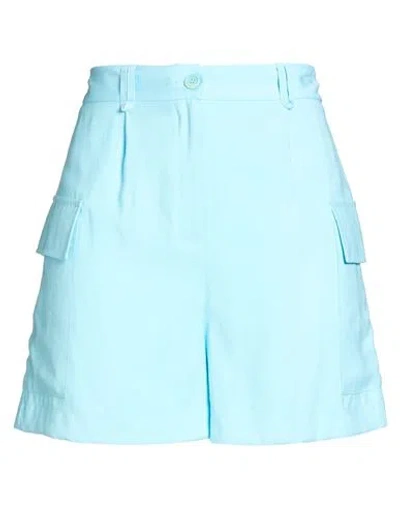 Suoli Woman Shorts & Bermuda Shorts Azure Size 8 Viscose, Polyester In Blue