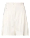 Suoli Woman Shorts & Bermuda Shorts Cream Size 8 Viscose, Polyamide, Elastane In White