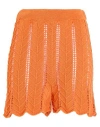 Suoli Woman Shorts & Bermuda Shorts Orange Size 4 Cotton In Orange
