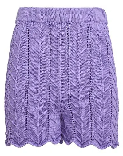 Suoli Woman Shorts & Bermuda Shorts Purple Size 4 Cotton In Purple