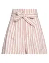 Suoli Woman Shorts & Bermuda Shorts Red Size 8 Linen, Cotton, Polyester