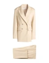 Suoli Woman Suit Beige Size 8 Viscose, Polyamide, Elastane