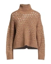 Suoli Woman Sweater Camel Size 6 Acrylic, Alpaca Wool, Polyamide, Wool, Elastane In Brown