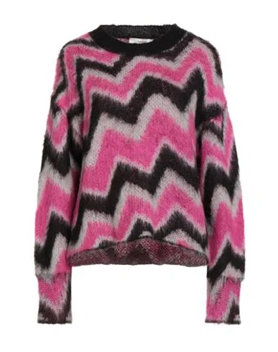 Suoli Woman Sweater Fuchsia Size 4 Acrylic, Polyamide, Mohair Wool In Pink