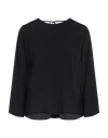 Suoli Woman Top Black Size 8 Acetate, Silk