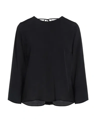 Suoli Woman Top Black Size 8 Acetate, Silk