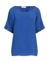Suoli Woman Top Bright Blue Size 2 Acetate, Silk In Blue