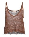 Suoli Woman Top Brown Size 10 Linen, Polyester In Brown