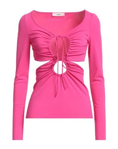 Suoli Woman Top Fuchsia Size 4 Polyamide, Elastane In Pink
