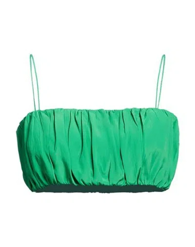 Suoli Woman Top Green Size 10 Acetate, Silk