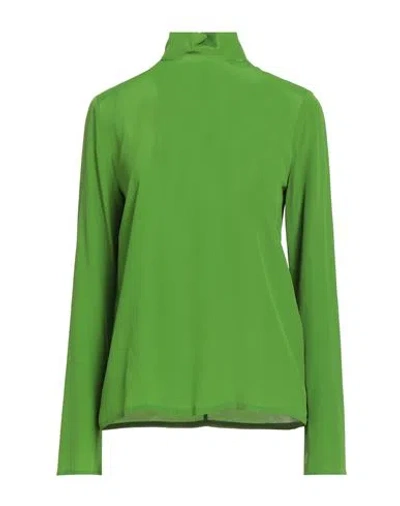 Suoli Woman Top Green Size 4 Acetate, Silk