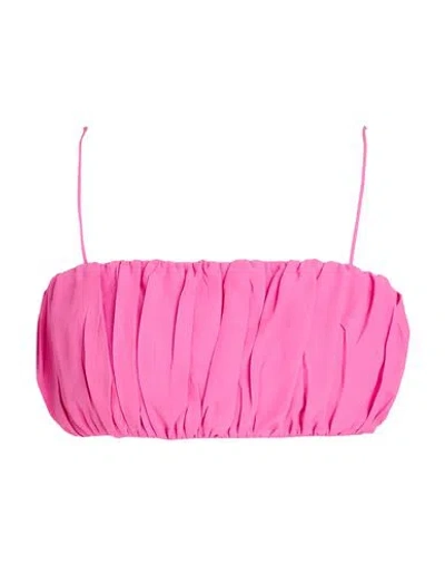 Suoli Woman Top Magenta Size 2 Acetate, Silk