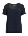 Suoli Woman Top Midnight Blue Size 10 Acetate, Silk