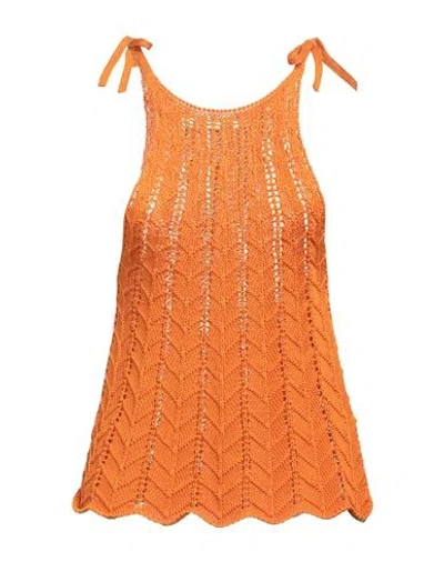 Suoli Woman Top Orange Size 8 Cotton