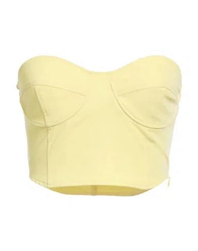 Suoli Woman Top Pastel Yellow Size 2 Polyester, Viscose, Elastane