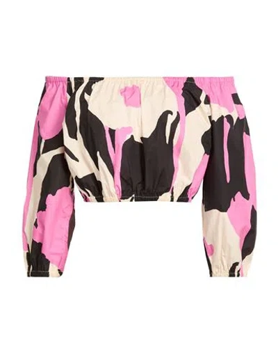 Suoli Woman Top Pink Size 4 Cotton In Multi