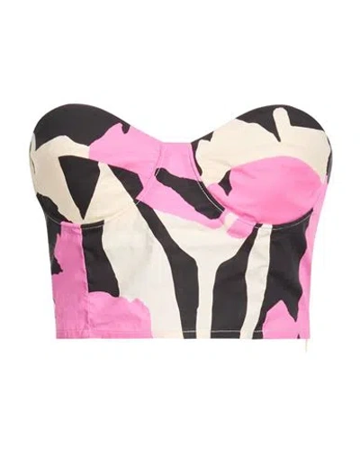 Suoli Woman Top Pink Size 6 Cotton In Multi